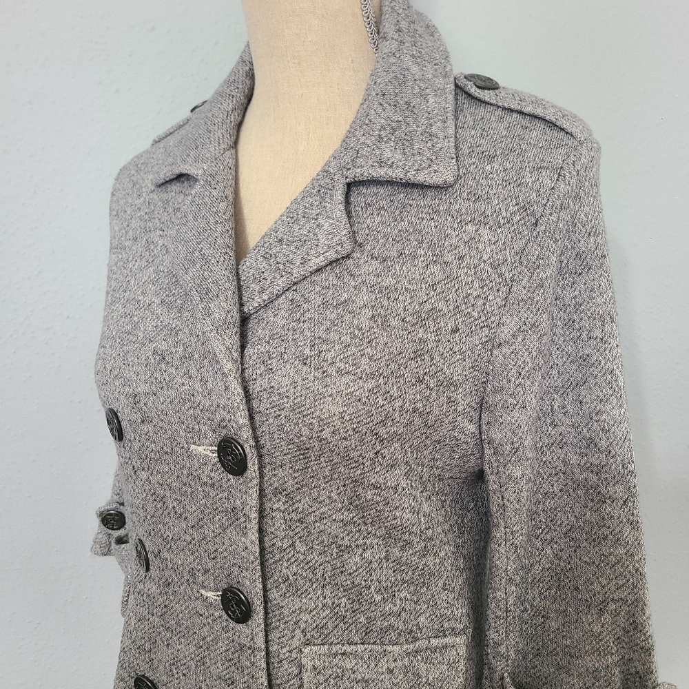 CAbi Shrunken Peacoat Gray Jersey Knit Blazer Size Med